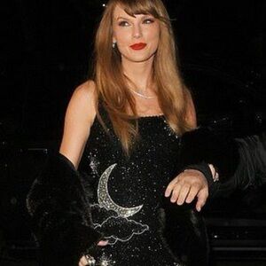 Sparkling Black Mini Dress with Moon Detail